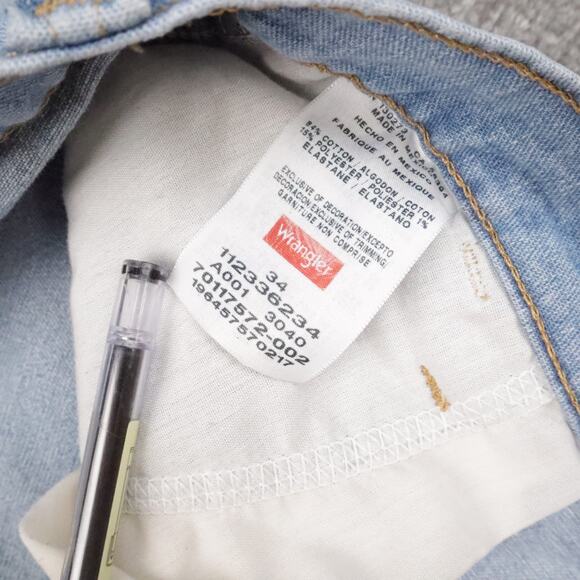 Mens Wrangler 34x9 Light Wash Denim Jean Shorts - Picture 7 of 9